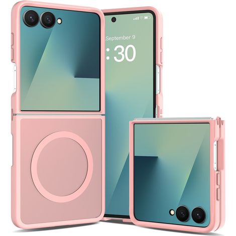 Custodia fumé per Samsung Galaxy Z Flip 8, Skin Touch, per MagSafe, rosa (1/5)