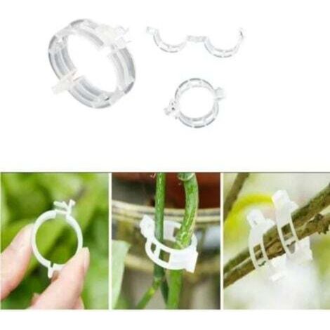 (White) 100 Pieces Plant Support for Plant Stand, Plastic Vine Tie Clips, Vine Fixing Clips