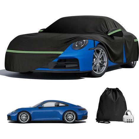 Bâche Voiture Extérieur Compatible 911 (991/992/996/997) 1998-2024, 6 Couches 240T, PEVA Housse Protection Voiture avec Fermeture, Bandes Réfléchissantes, Sangles et Boutons de Serrage (1/5)