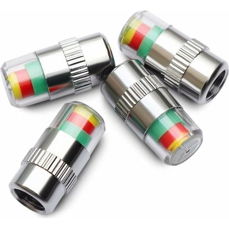 Lot de 4 capuchons de valve de pneu de voiture avec indicateur 3 couleurs-LIAIKI (1/5)