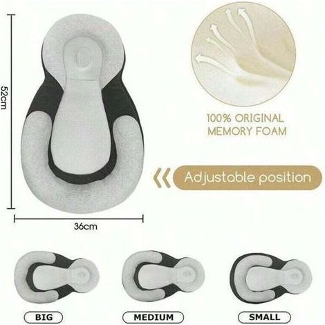 Cushion of sleeping multifunctional for baby : functions anti-bearing, of allaitement and of time on the ventre, thickness adjustable, maintenance easy (1/4)