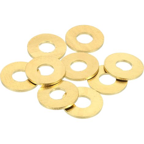 18Pcs Rondelle Métal Plate Laiton, Kit Rondelles Cuivre M8 Pour aplatissement, ID 8mm, OD 18mm, Épaisseur 1.5mm Pour Boulons Vis Réparation, Construction (1/5)