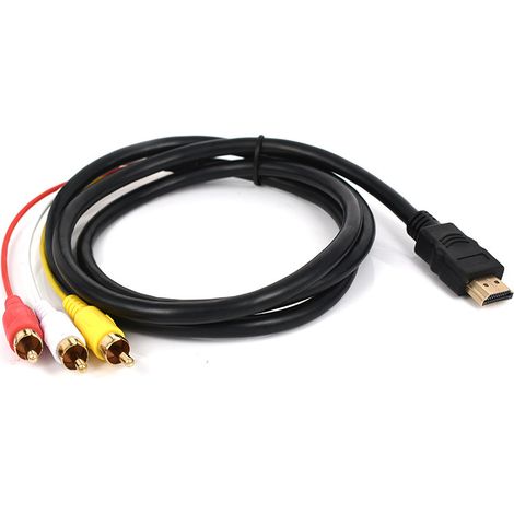 Câble HDMI vers 3RCA rouge blanc et jaune décodeur TV câble de connexion de données 1,5 mètres HDMI vers AV (1/4)
