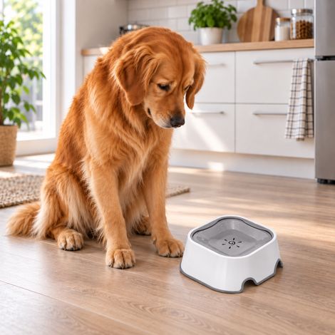 belviona 2-in-1 Anti-Schlabber-Napf, Wassernapf & Anti-Schling-Napf für Hunde und Katzen, rutschfest, 1 L (1/5)