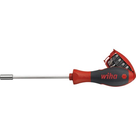Wiha Destornillador con cargador magnético en surtido con 8 bits, de 1/4" (32901)