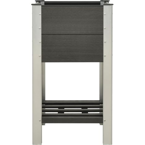 Maison Exclusive - Fioriera Rialzata da Giardino con Ripiano 50x50x90cm WPC Grigio