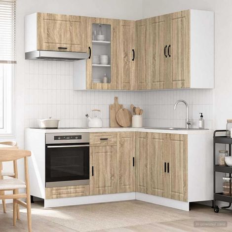 Ensemble de meubles de cuisine 8 pièces en bois d’ingénierie chêne sonoma, 166.22kg - PANGIVO (1/5)