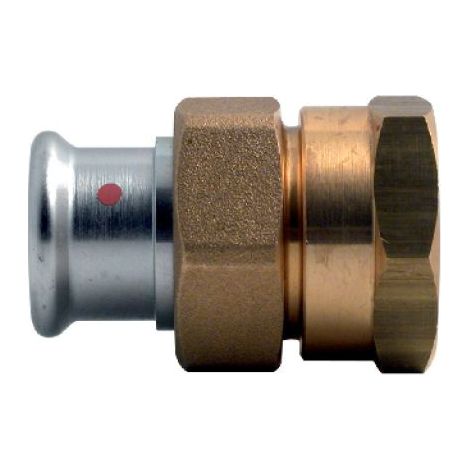 BOCCHETTONE DADO E RACCORDO FEMMINA IN OTTONE PRESS ACCIAIO CARBONIO 1&quot x 28
