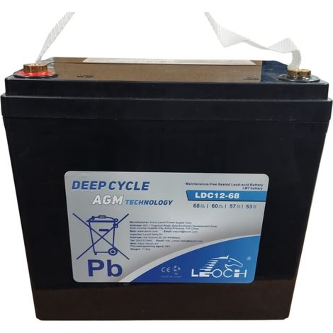 LEOCH LDC12-68 12V 68AH BATTERIA AGM