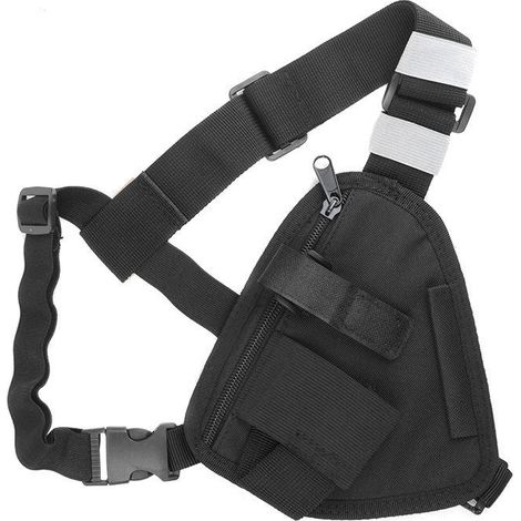 Harnais de poitrine pour radio, gilet portable noir avec sangle réglable, compatible avec Baofeng Motorola Uniden Kenwood ICOM talkie-walkie (1/5)