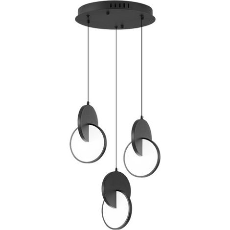 Plafon colgante carlota 3l negro 51w 6500k 7140lm regx33x29cm