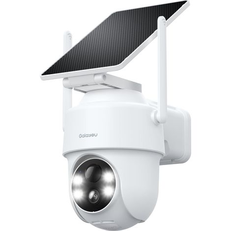 Camera Surveillance WiFi Exterieure sans Fil Batterie - Panneau Solaire, 2K Camera Solaire Exterieur 2,4GHz, Alerte Instantané PIR, Vision Nocturne, Audio Bidirectionnel (1/5)