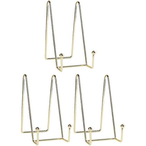 3 supports pour assiettes, livres, cadres photo et œuvres d'art-15x12.5cm-Golden