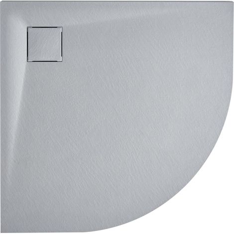 Piatto doccia minimalista con scarico SMC effetto pietra naturale grigio 90 x 90 x 3 cm Paron
