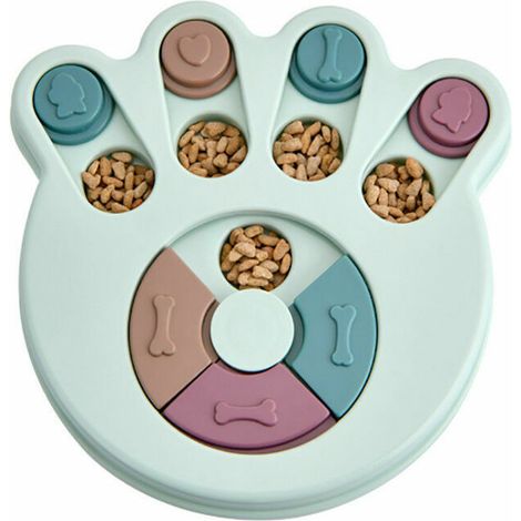 Chien Puzzle, Jouet de Distributeur de Nourriture pour Chien, Jouet Interactif pour Chien Durable, Jouet pour l’entraînement du QI du Chien (Bleu)，