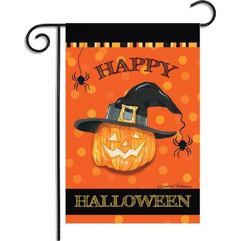 Drapeau De Jardin Double Face - Toile De Jute - Thème Halloween - Pour Extérieur - 1 Pièce (1/5)