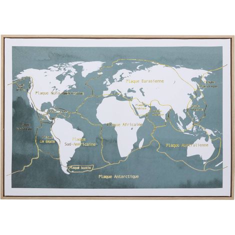 Tela stampata con cornice fanyo 70x50cm blu smeraldo - Atmosphera créateur d'intérieur
