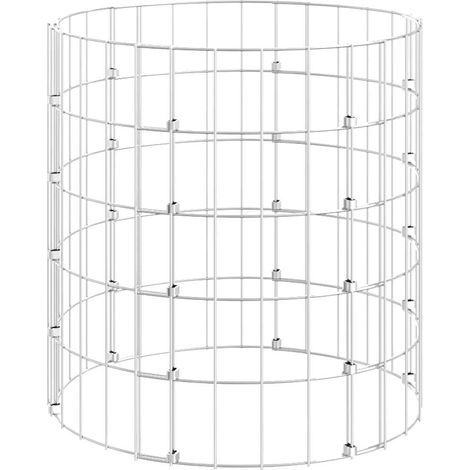 Circular Gabion Pole Galvanised Steel Ø50x50 cm vidaXL