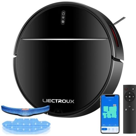 LIECTROUX M7S PRO - Aspirateur robot laveur connecté - 3000 Pa - Navigation cartographique - Autonomie 120 mn - Batterie 4400mAh (1/5)