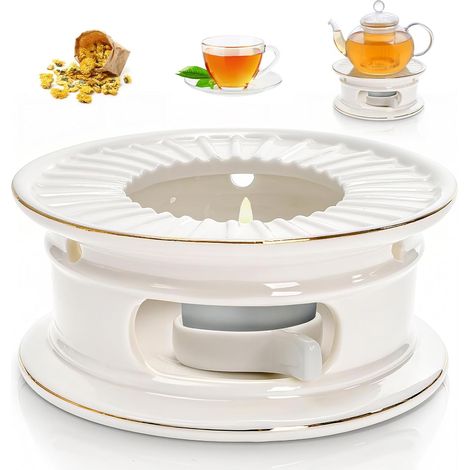 Tea Warmer for Teapot, Tea Cosy Hollow Carved Design, Ceramic Tea Warmer Non-Slip Wave Pattern Design, for Heat Preservation of Tea, Coffee, Milk (1/5)