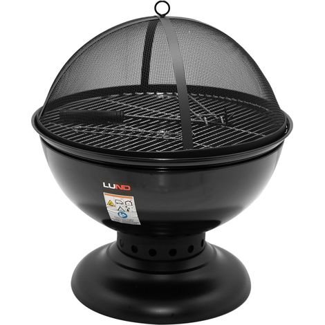 Feuerschale mit Grillrost und Funkenschutz, Ø54,5 cm