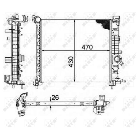 Radiateur, refroidissement du moteur NRF 58476 OPEL 1300309 13283249