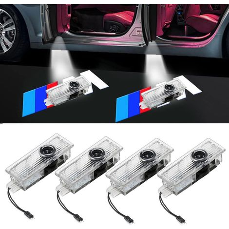 Lot de 4 projecteurs de lumière de porte de voiture, projecteur de logo d'éclairage de porte à LED pour porte de voiture, projection de porte de voiture à LED pour série 1 2 3 4 5 6 7 X1 X2 X3 X4 X5 X (1/5)