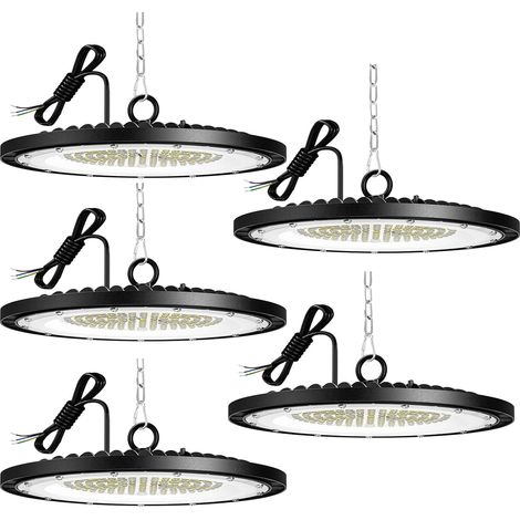 5 Stück 150 W UFO-LED-Leuchten Flutlicht, Innenstrahler 20000 lm 6500 K Kaltweiß, LED-Hochregalleuchte IP65 wasserdicht, Lobby-Lagerwerkstatt für Innenstadion, Parkhausbeleuchtung (1/5)