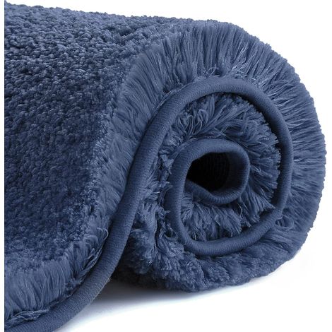 Tapis de Bain Antidérapant Tapis Salle de Bain Épaissi Tapis Sortie de Douche Absorbant Tapis de Sol Ultra Doux en Microfibre, Séchage Rapide, Lavable en Machine - 40 x 60cm (Bleu Marine) (1/5)