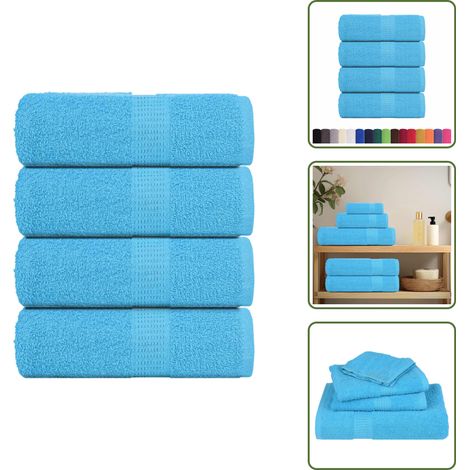Asciugamani da cucina - vidaXL Asciugamani per ospiti FROGN 4 pz Turchese 30x50 cm 360 g/m² - Asciugamani per allenamento