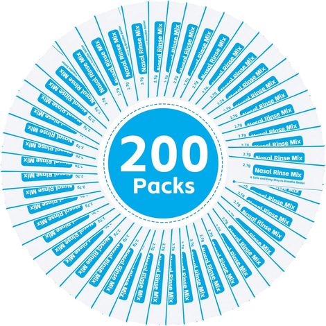 200 Petits Sacs Sachets Sel Nasal, 2.7g Sachets De Douche Nasale, Sachets De Sels De Rinçage Des Sinus Pour Rinçage Nasal Pour Douche Nasale, Kit Sinus Rinse, Irrigation Nasale (1/5)
