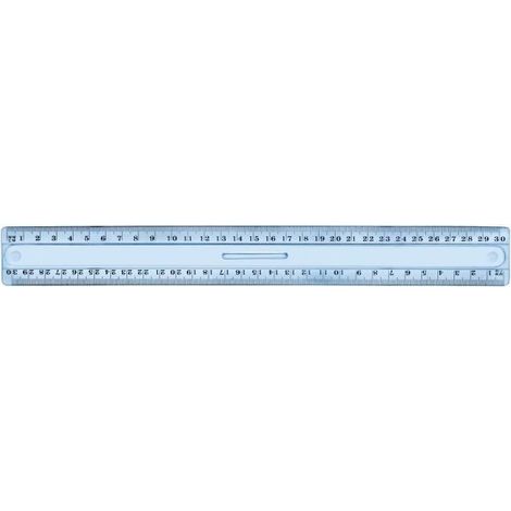 Décimètre - Triple décimètre 30 cm - Plastique incassable - Poignée - 2 biseaux gradués en mm