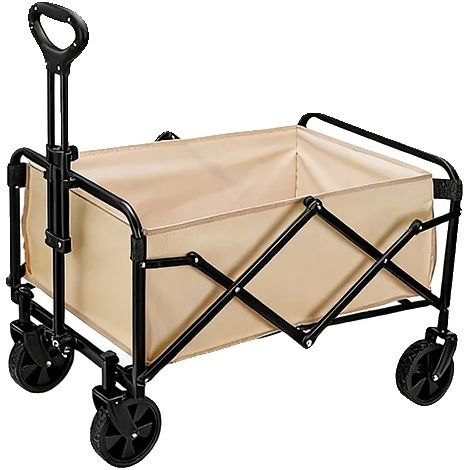 Carro de jardín, gran capacidad de carga, diseño plegable, color caqui - ruedas de 5 pulgadas (1/2)
