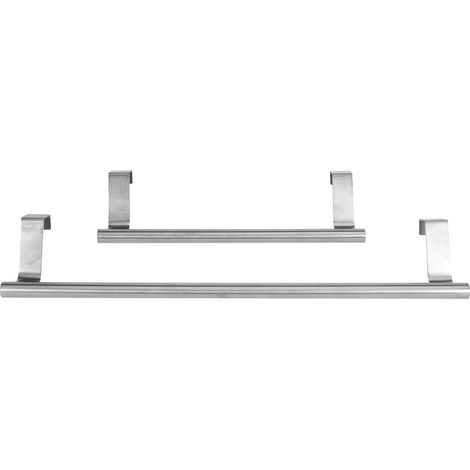 Porte-serviettes sans perçage en 2 pièces, petites et grandes tailles, barre de salle bain métal (1/5)