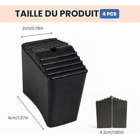 Ladder Feet 40 x 20 cm, Replacement Anti-Slip Rubber Pads for Ladder, Protective Caps, Ladder Feet, Replacement Feet for Aluminum Ladders and Universal (1/4)