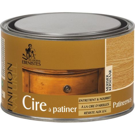 Les Anciens Ebenistes – Cire à patiner 300ml pour bois merisier – Résiste aux UV – Brillance et protection des meubles – Fabrication française