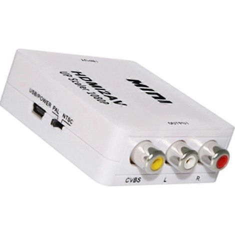 Convertisseur audio/vidéo HDMI vers AV, décodeur vers TV à l'ancienne, convertisseur HD HDMI vers AV (paquet de 2) (1/4)