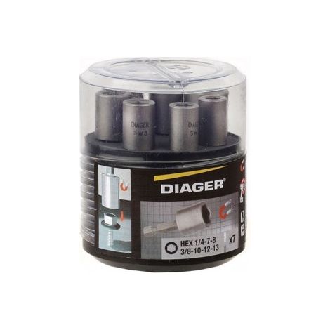 Juego de 7 vasos magnéticos DIAGER cierre rápido 1 1/4 - l.50mm - U602