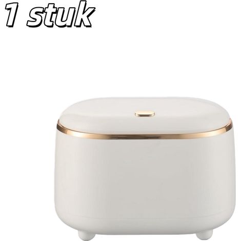 Mini poubelle de bureau avec couvercle à ouverture par pression double paroi renforcée et bac amovible pour salle de bain bureau cuisine et table basse couleur blanche 1 pièce (1/5)