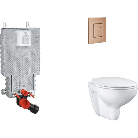 Grohe Uniset - Set Vorwandelement, WC mit Softclose-Sitz und Skate Cosmopolitan-Betätigungsplatte, Warm Sunset gebürstet SANI15BB4103 (1/5)