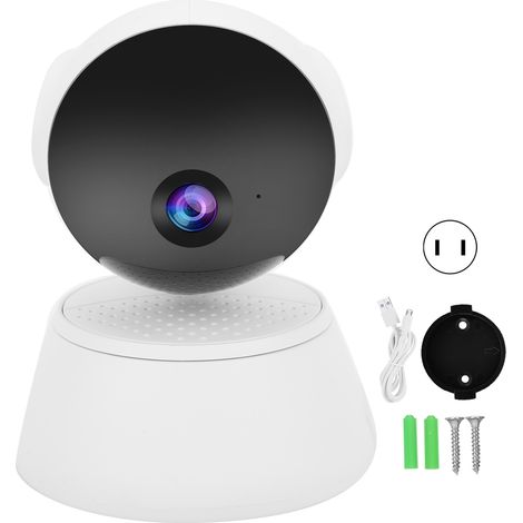 Caméra IP HD Sans Fil WIFI Vision Nocturne Infrarouge Audio Bidirectionnel Contrôle à Distance pour Chien Bébé Animal Sécurité Intérieure Prise US (1/5)