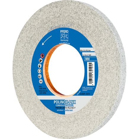 PFERD TOOLS POLINOX Gewickeltes Vlies-Rad PNK Ø 200x13 mm Bohrung-Ø 76,2 mm Mittehart SIC Fein für Finish