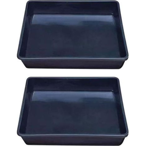 Lot de 2 soucoupes carrées en plastique de 22,5 cm pour pot de fleurs - Plateau de réception et de drainage pour fleurs - Plateau d’égouttement pour semis - Plateau de drainage pour jardin (1/5)