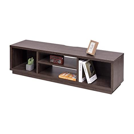 Iris Ohyama, Porta TV/Mobile TV/TV Supporto in legno/Porta TV con ripiani aperti/Porta TV per TV da 65 pollici, Legno massello, Ufficio, Soggiorno - TV Cabinet Standard OTS-150S - Marrone