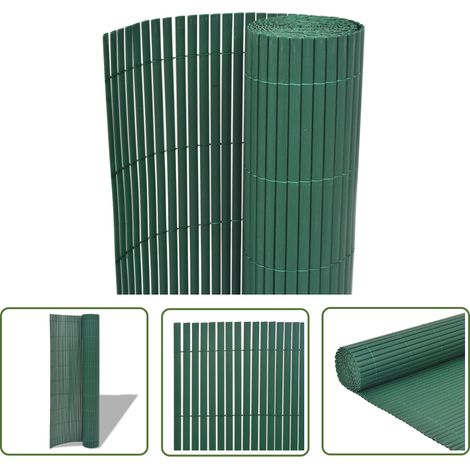 The Living Store Clôture de jardin Double face PVC 90 x 300 cm Vert - Clôture De Jardin - Clôture Pvc - Clôture Verte - Clôture Decorative - Barriere Jardin (1/5)