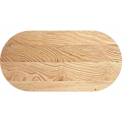 Tischplatte 100x50x2 cm Massivholz Eiche Oval vidaXL (1/5)
