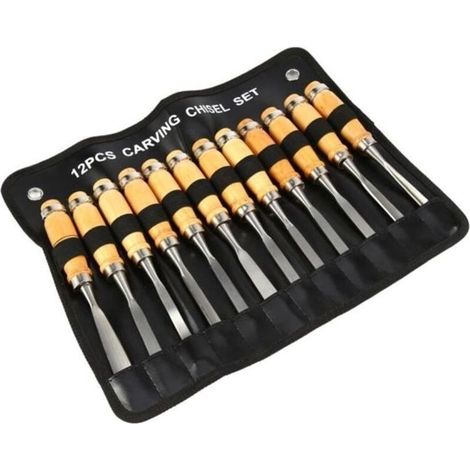 12-Piece Professional Woodworking Chisel and Carving Set (1/4)