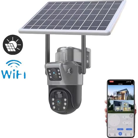 Caméra solaire PTZ, double objectif, connectivité WiFi et 4G, WIFI (1/2)