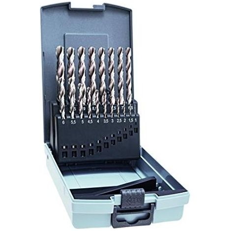 Alpen 09083825 Pro KP 19 Set di punte per trapano HSS 19 pezzi diametri da 1 0 a 10 0 mm con incrementi da 0 5 mm colore Nero