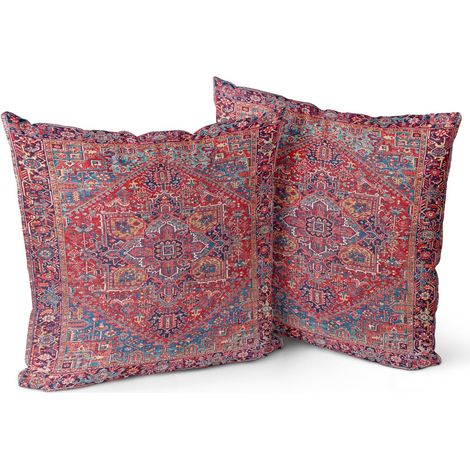 Boho housses coussin corail – motif double face, 18x18 pouces, canapé/lit, design antique/vintage (1/4)